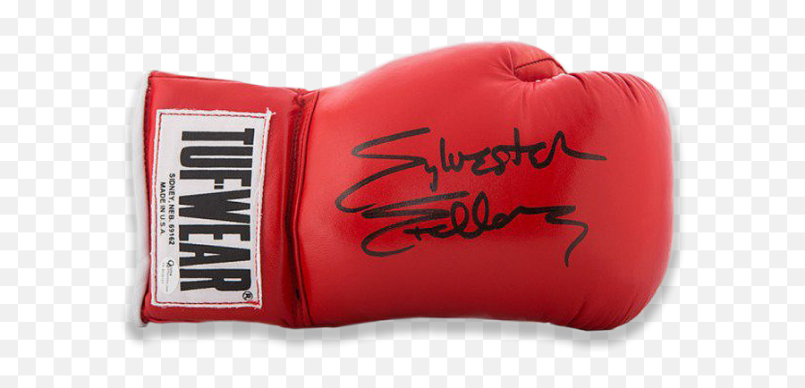 Sylvester Stallone Rocky Balboa Signed Red Turf - Wear Boxing Glove Tuf Wear Png,Rocky Balboa Png