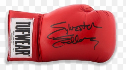Sylvester Stallone Rocky Balboa Signed Red Turf - Wear Boxing Glove Tuf Wear Png,Rocky Balboa Png