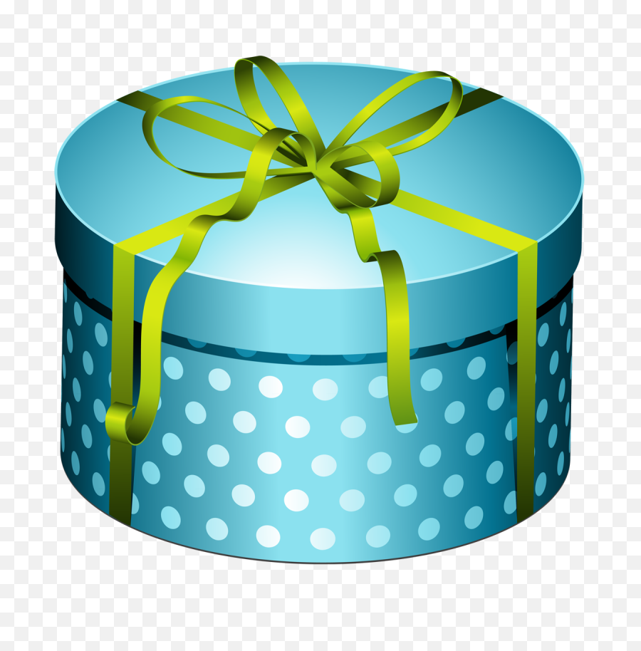 Box With Bow Png Clipart - Round Gift Box Clipart,Present Bow Png