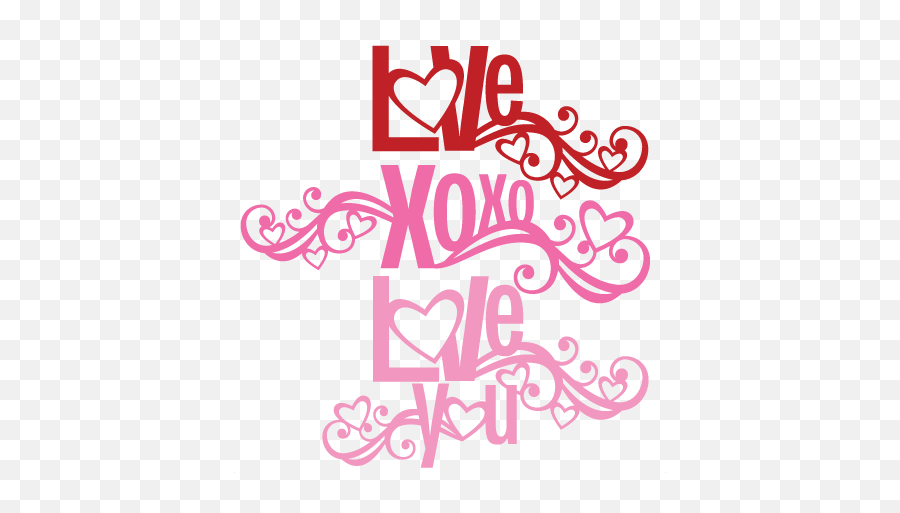 Love Word Set Svg Scrapbook Cut File Cute Clipart Files For - Word Cute Pink Png,Love Word Png