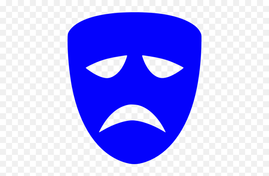 Blue Tragedy Mask Icon - Free Blue Mask Icons Drama Mask Blue Gif Png,Drama Masks Icon