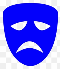 Blue Tragedy Mask Icon - Free blue icons Drama Mask Gif png