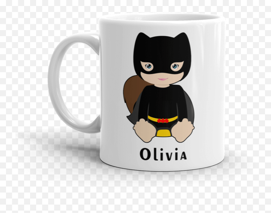 Baby Bat Woman Customized Mug With Kid Name - Mug Png,Batgirl Png