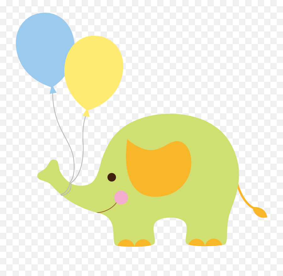 Elephants Clipart Vector Transparent Free - Elephant With Balloon Vector Png,Elephant Clipart Transparent Background