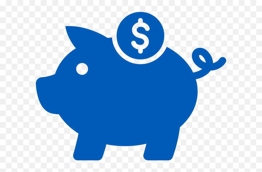 Download Hd Piggy Bank Icon In Blue - Save Money Icon Png Black Piggy Bank Clipart,No Money Icon