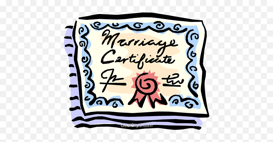 Marriage Certificate Royalty Free Vector Clip Art - Marriage License Clipart Png,Wedding Vector Png