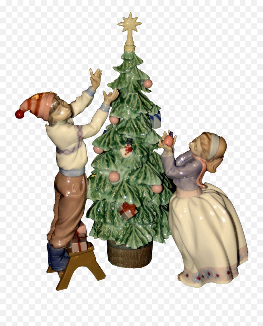 Christmas Tree Figurine Transparent Image Free Png Images - Christmas Tree,Christmas Decorations Transparent Background