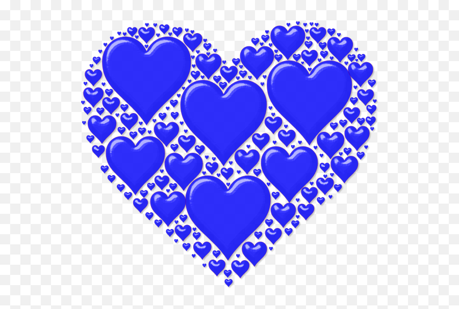 Vector Image Of Blue Heart Made Out Many Small Hearts - Love Shape Blue Colour Png,Blue Heart Png