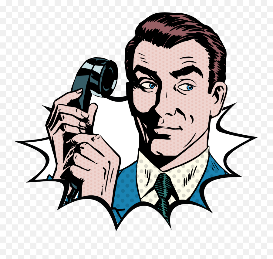 Download Hd Cio It Director Fresh Intranet Chops Away - Man On The Phone Cartoon Png,Cartoon Phone Png