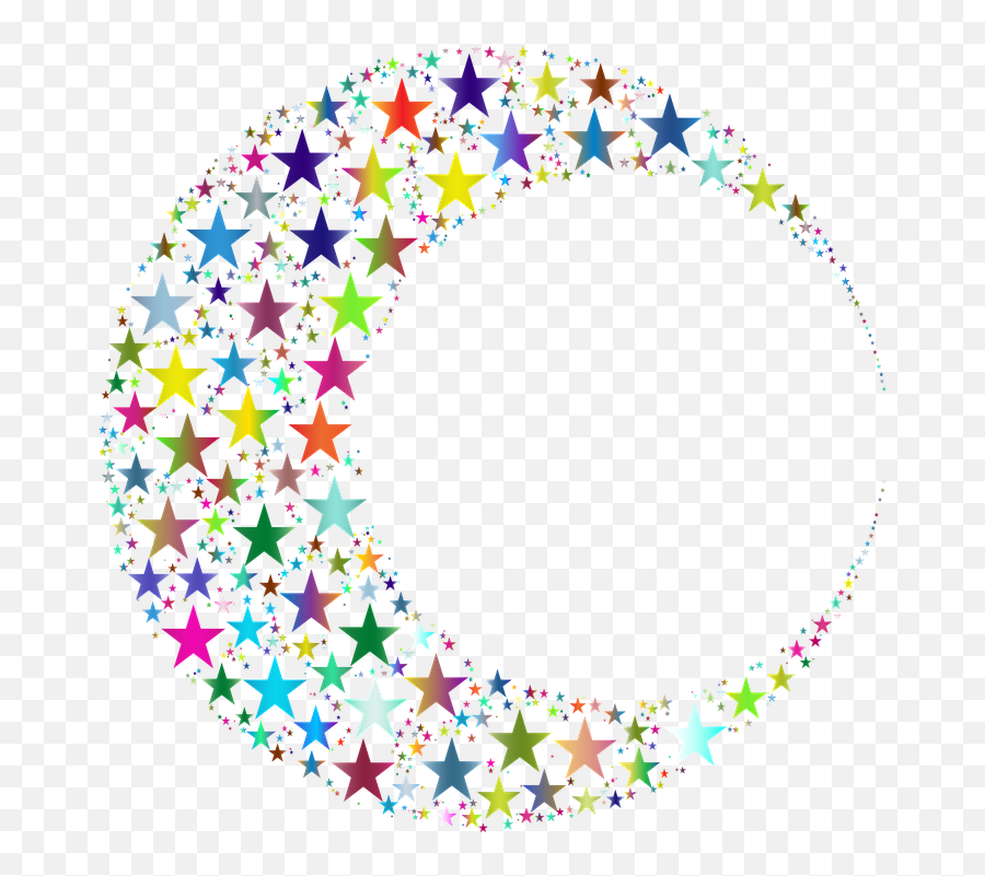 Crescent Moon Lunar Stars - Free Vector Graphic On Pixabay Moon And Star Clipart Circle Png,Moon And Stars Png