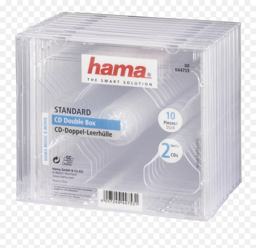 00044753 Hama Standard Cd Double Jewel Case Pack Of 10 - Box Png,Cd Case Png