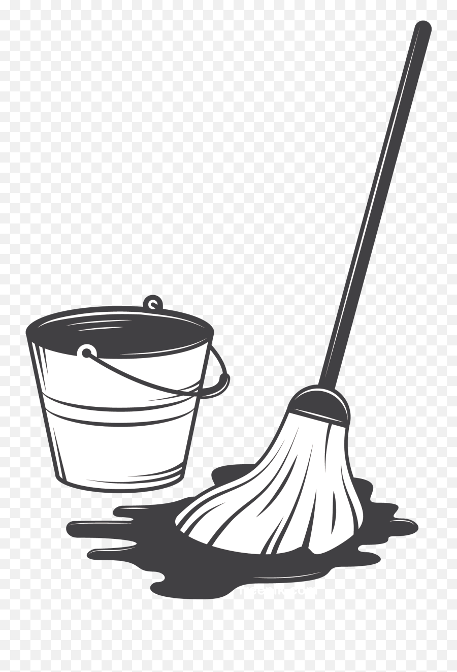 Download Cleaning Tool Illustration - Cleaning Black And Clipart Mop Png,Cleaning Png