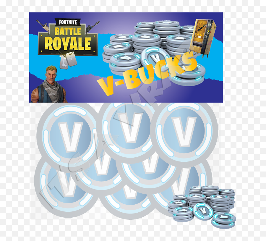 Fortnite V Bucks Fold Over Tent Cards - V Bucks Bag Labels Png,V Bucks Png