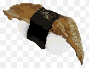 Download Hd Eel Holding Rice Sushi - Unagi Png,Sushi Transparent Background