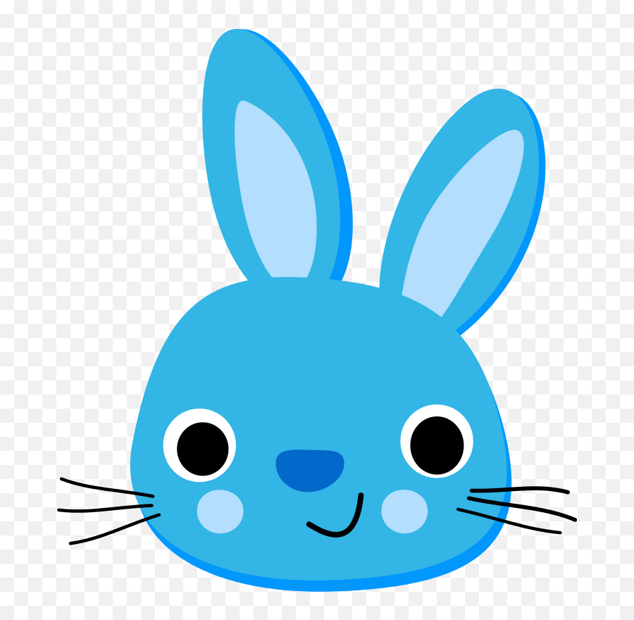 Cute Face Bunny Clip Art Rabbit Animals - Blue Bunny Clipart Png,Cute Face Png