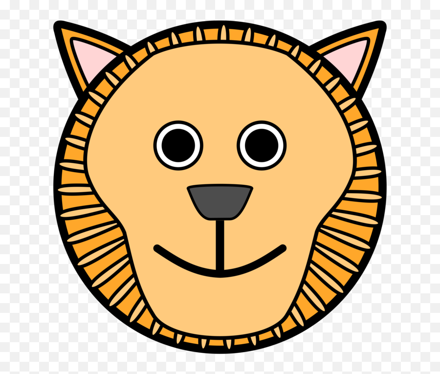 Lion Rounded Face Png Clip Art Transparent - Full Size,Lion Face Png
