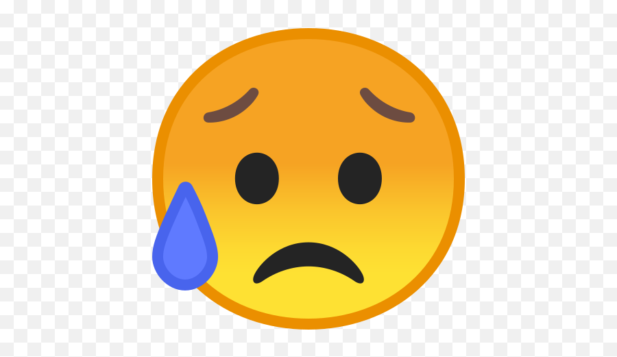 Sad But Relieved Face Emoji - Dibujo Animado Cara Triste Png,Emoji Laughing Png