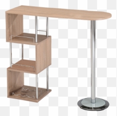 Lapeer Modern Pub Bistro Bar Table With Wine Rack U0026 Open Storage Shelves Natural Wood Chrome Metal - Walmartcom Bartisch Marmor Png,Bar Table Png
