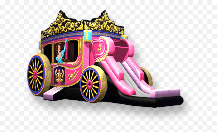 Princess Carriage - Portland Party Works Inflatable Bounce Princess Carriage Png,Cinderella Carriage Png