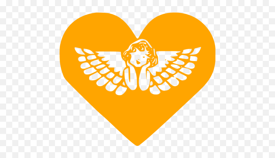 Orange Heart 64 Icon - Free Orange Heart Icons For Women Png,Orange Heart Png
