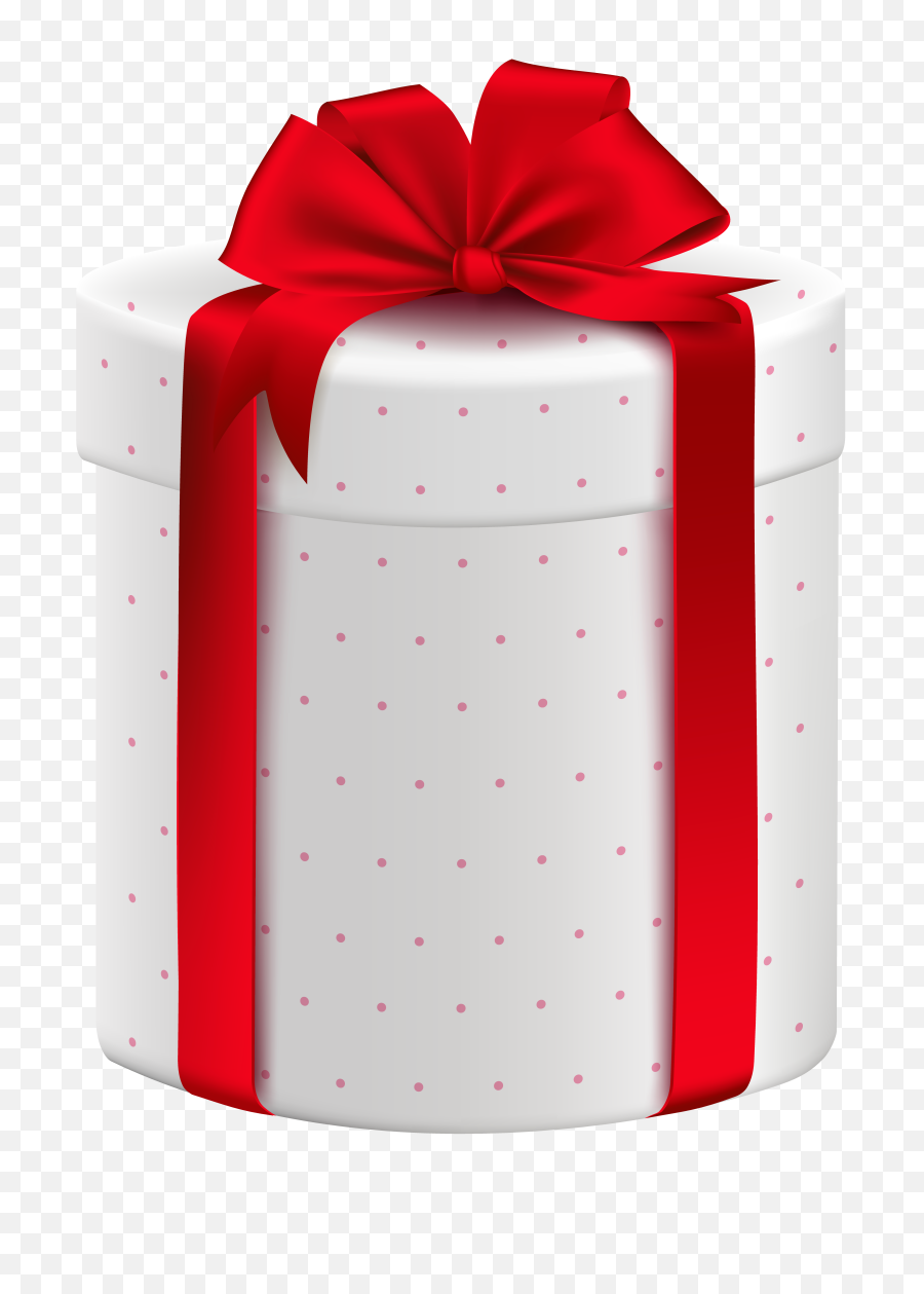 Gift Box With Red Bow Png Clipart Image - Png Christmas Gift Box,Present Bow Png
