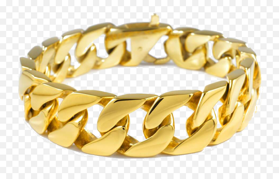 Gold Cuban Chain Bracelet - Solid Png,Bracelet Png