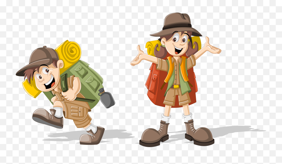 Download Design Backpack Character Scouting Children - Dibujos De Niñoas Exploradores Png,Backpack Clipart Png