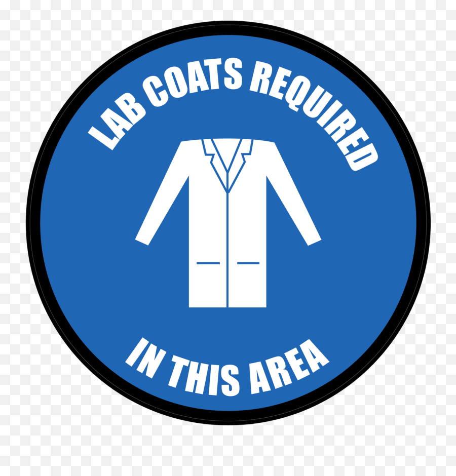 Lab Coats Required In This Area Floor Sign - Lab Coat Sign Png,Emoji Icon Answers Level 48