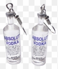 Download Absolut Vodka Bottle Drop Earrings - Water png