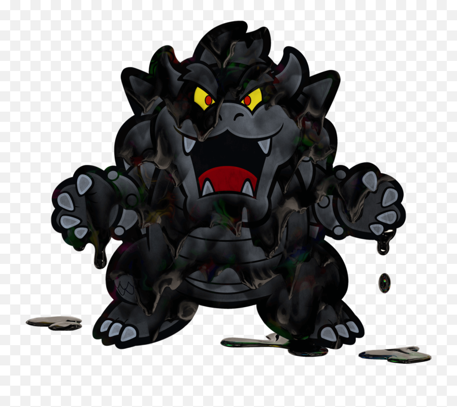 Black Bowser - Super Mario Wiki The Mario Encyclopedia Paper Mario Color Splash Black Bowser Png,Bowser Png