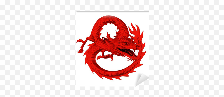 Wall Mural Red Dragon Circle - Pixersus Dragon En Circulo Rojo Png,Red Dragon Icon