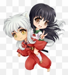 Chibi Inuyasha And Kagome Png Image - Chibi Inuyasha,Inuyasha Png
