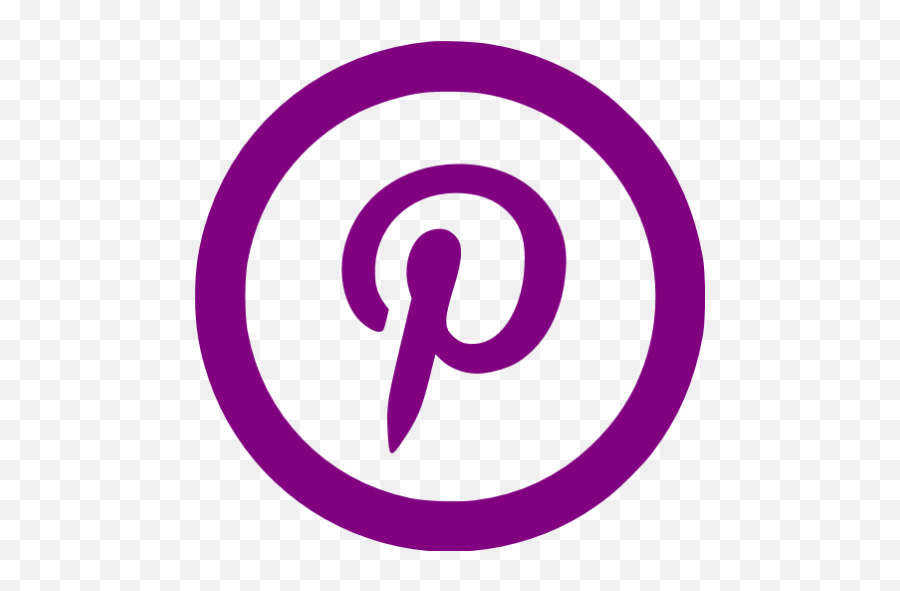Purple Pinterest 5 Icon - Free Purple Social Icons Facebook Page Logo Black And White Png,Pinterest Logo Transparent