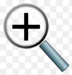 Transparent Magnifying Glass With Plus Sign Clip Art - png