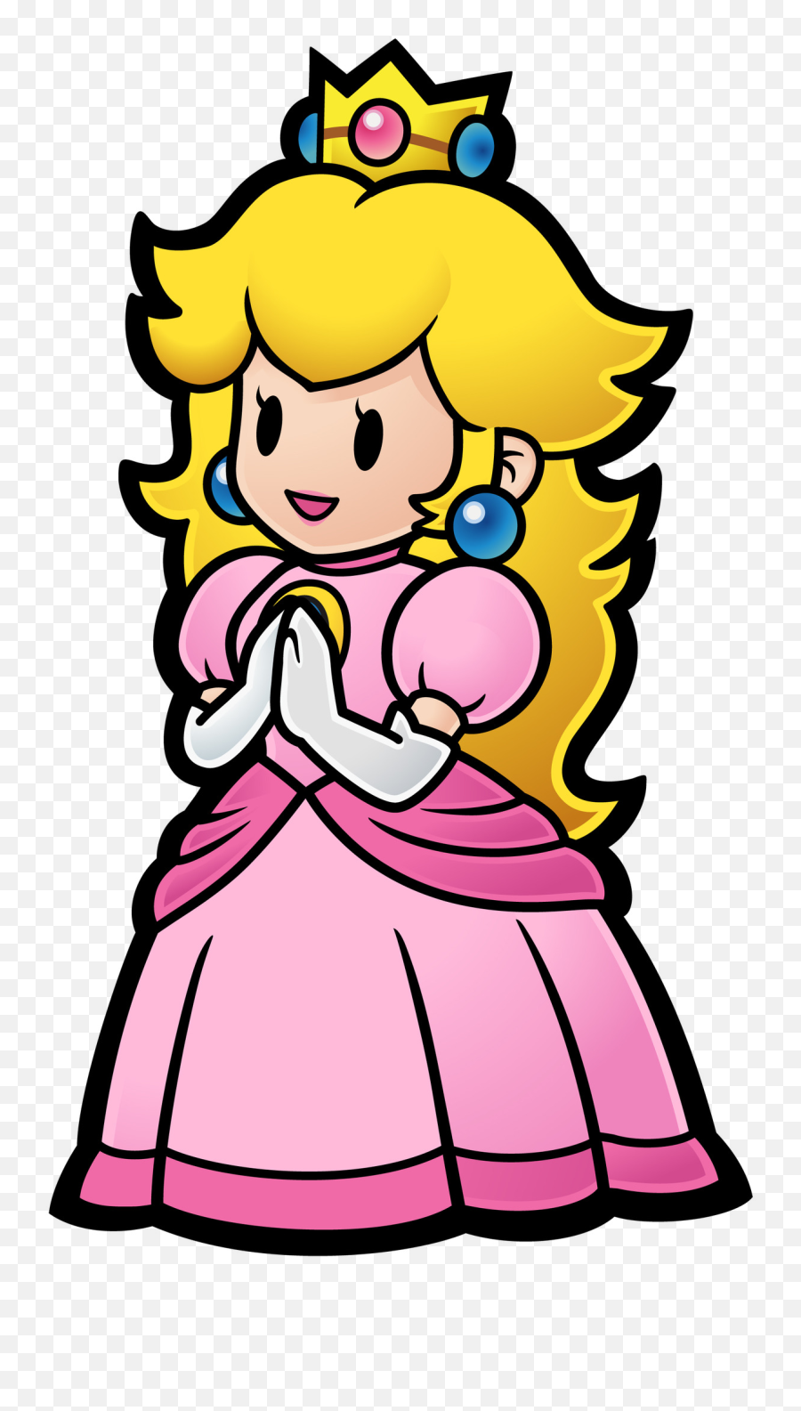 Princess Peach Clipart Png - Paper Mario Princess Peach,Peach Emoji Png