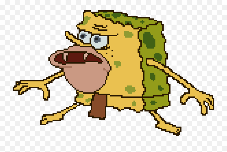 Pixilart - Caveman Spongebob Pixel Art Png,Mocking Spongebob Png