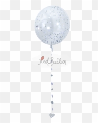 Silver And White Confetti Balloon - Darkness png