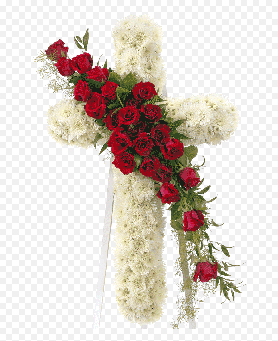 Library Of Cross Funeral Flowers Banner - Cross Flower Arrangement For Funeral Png,Funeral Flowers Png