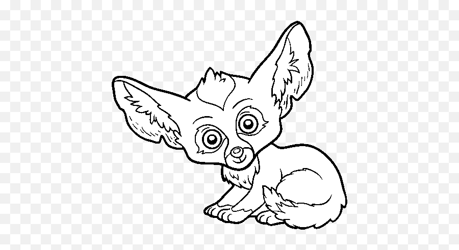 Fennec Fox Coloring Page - Coloringcrewcom Zorro Del Sahara Dibujo Png,Fennec Fox Png