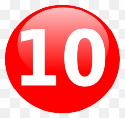 Glossy Red Circle Icon With 10 Clip Art - 10 In Red Circle Png,Red Circle Png