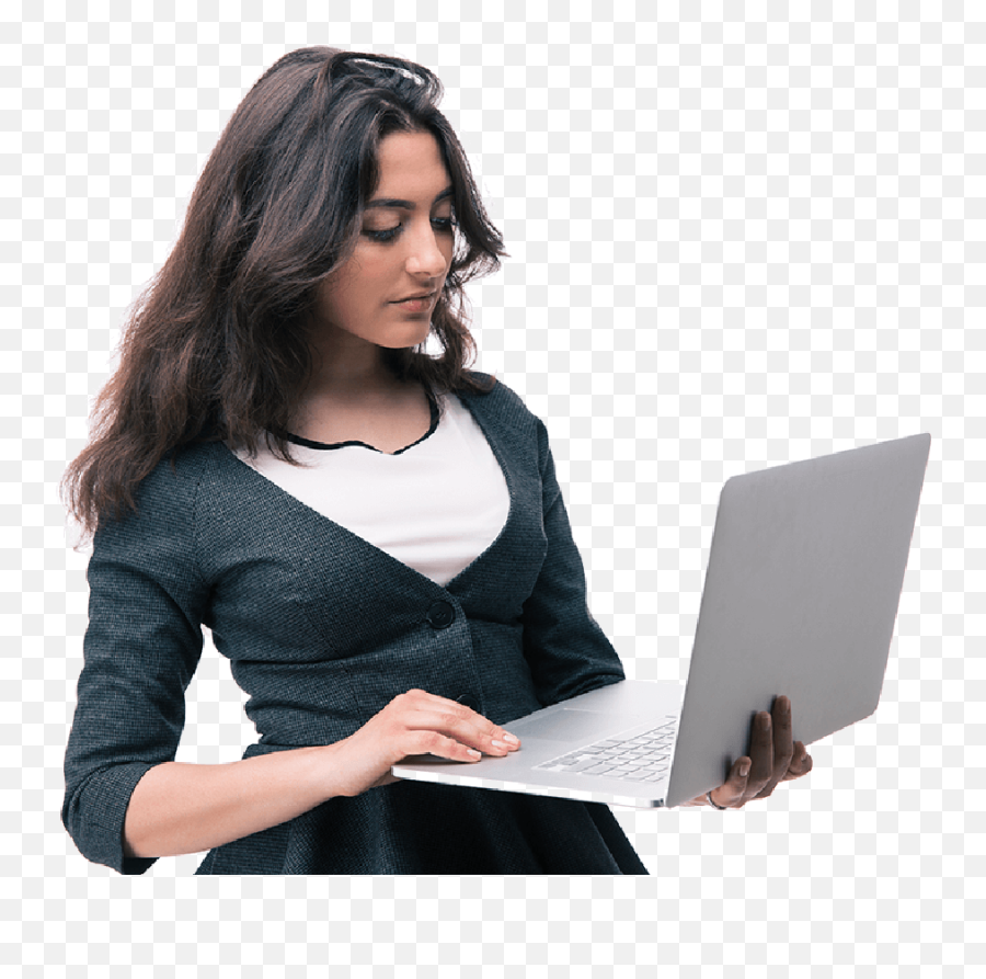 Download Girl With Laptop Png - Transparent Png Png Indian Lady With Computer,Girl Transparent