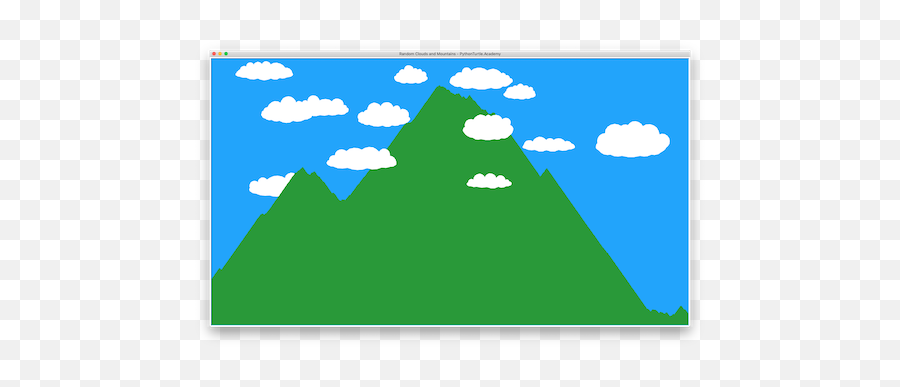 Blue Sky Mountain And Clouds With Python Turtle U2013 Learn - Landscape For Python Turtle Png,Mountain Drawing Png