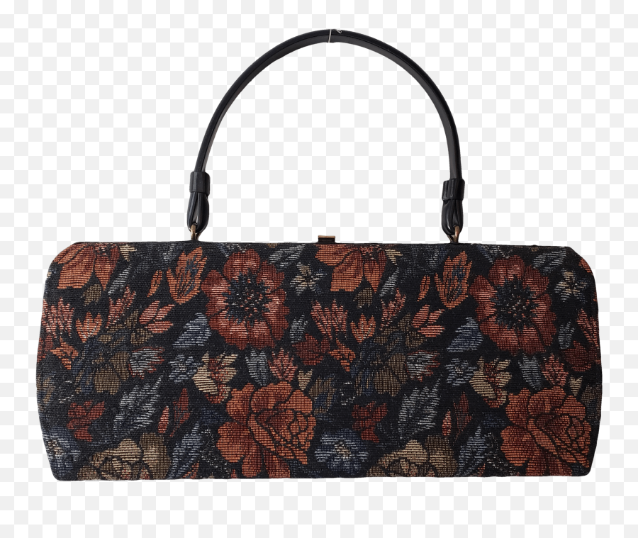 Floral Knit Bag With Black Bow - Tote Bag Png,Black Bow Png