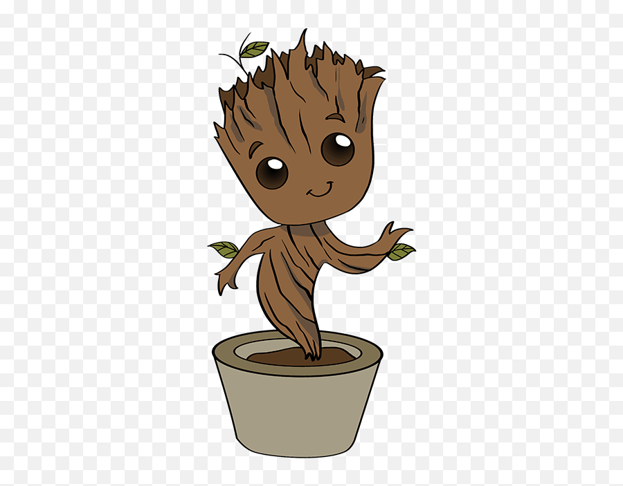 How To Draw Baby Groot - Really Easy Drawing Tutorial Cute Drawing Baby Groot Png,Baby Groot Png