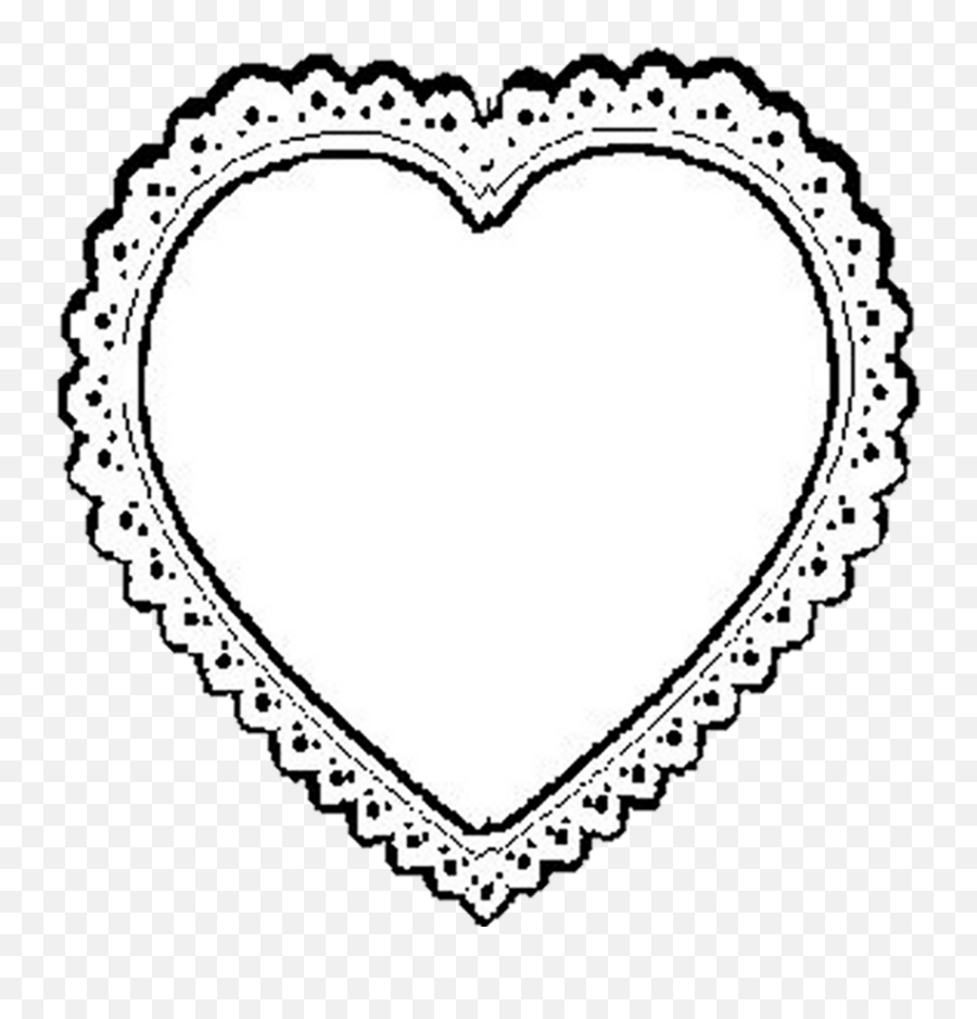 Bw Lace Heart Png By Bnspyrd - Doily Heart Clipart Lace Heart Png,Football Laces Png
