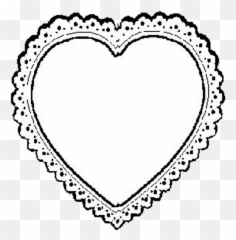 Bw Lace Heart Png By Bnspyrd - Doily Clipart