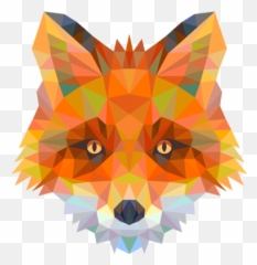 Geometric Fox Head Decal - Geometric Abstract Animal Art Png,Fox Head Png