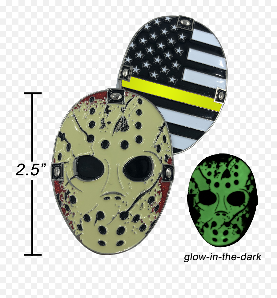 F - 022 Thin Gold Line Jason Voorhees Challenge Coin Friday The 13th 911 Emergency Dispatcher Yellow Jason Voorhees Png,Jason Voorhees Transparent