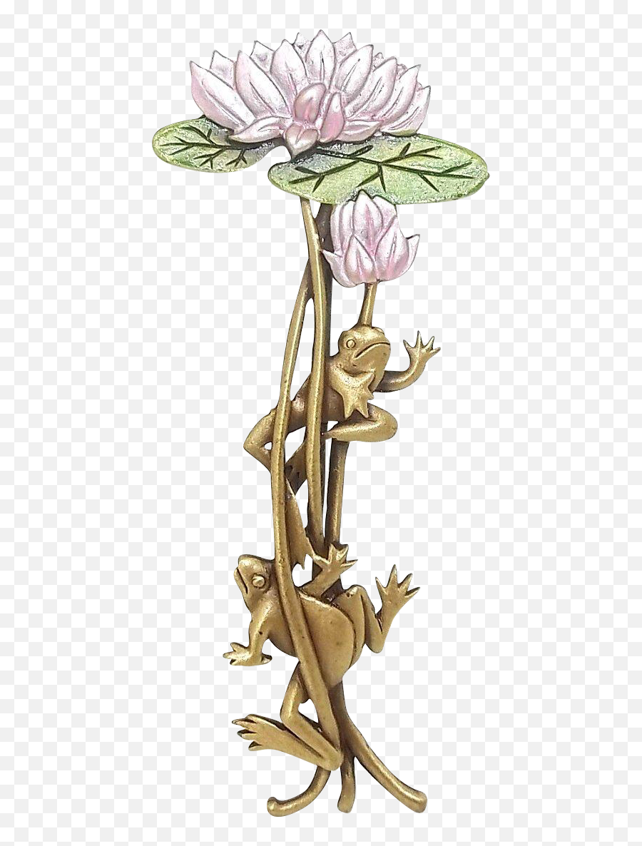 Frogs Lily Pad - Goldtone Jj Pin Brooch Found At Www Red Clover Png,Lily Pad Png