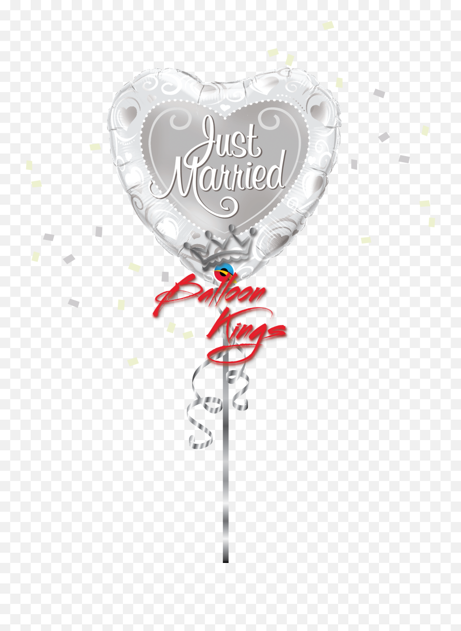 Just Married Silver Hearts Png Heart